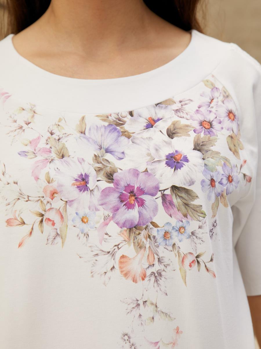 Футболка "Floral Shadow", белый, BeGood 1