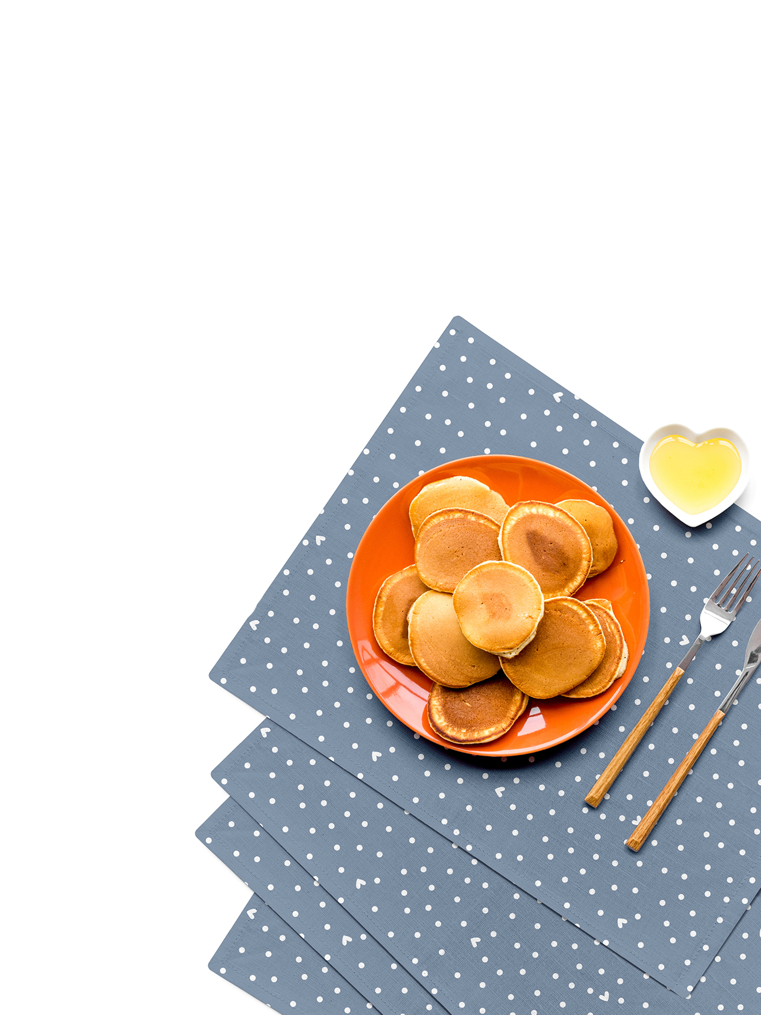 Комплект сервировочных салфеток "Love", голубой, Унисон 7