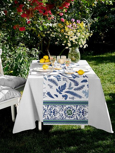 Скатерть-дорожка Унисон Blue leaves