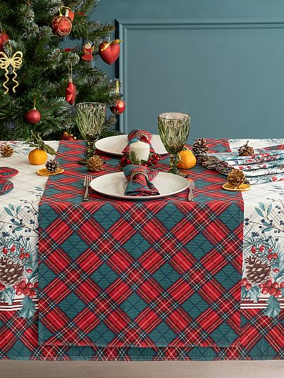 Скатерть-дорожка рогожка "Cell"