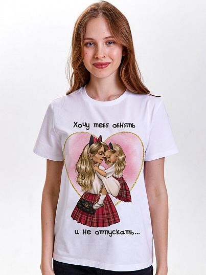 Футболка "Мама и дочка", белый, Juno