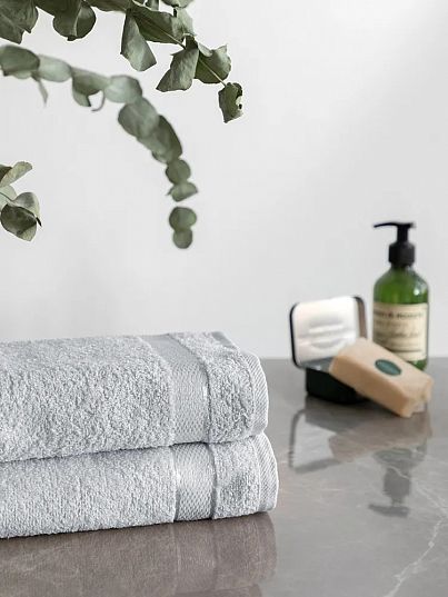 Комплект махровых полотенец "Ritz", светло-серый, Унисон