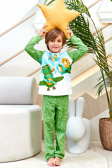 Пижама Sleepwear Boys Зеленый Динозаврики, Juno