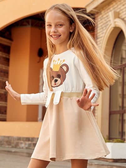 Платье TEDDY BEAR Молочный, Juno