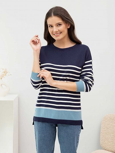 Джемпер "Diamond Shine", синяя полоска, BeGood