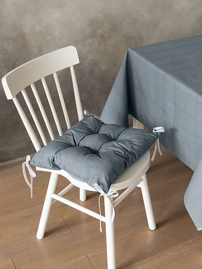 Подушка на стул с тафтингом квадратная "Basic", графит, Унисон