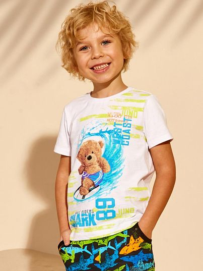 Футболка "SHARK SURFING", белый, Juno