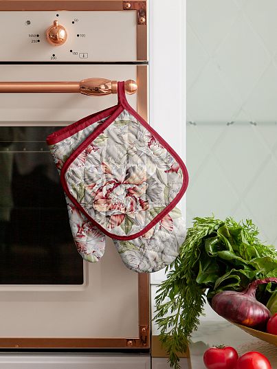 Кухонный комплект (прихватка + прихватка-рукавица) "Душистый пион", Mia Cara