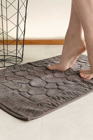 Махровый коврик для ванной, коричневый, Mia Cara