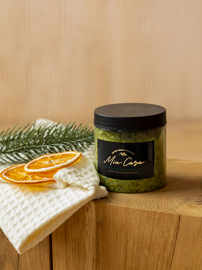 Соль-пена для ванн "Mia Cara", виргинский кедр и апельсин