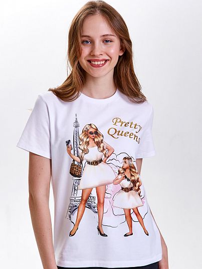 Футболка "Мама и дочка", белый, Juno