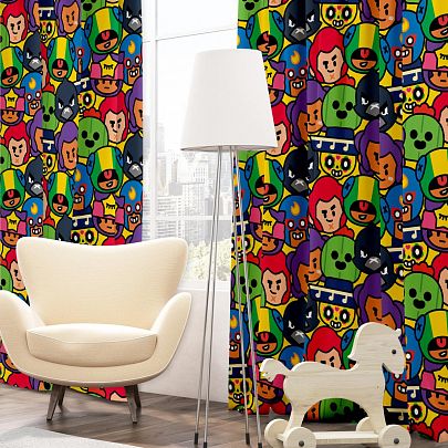 Комплект штор "Brawl stars", размер 145х260 см, Непоседа