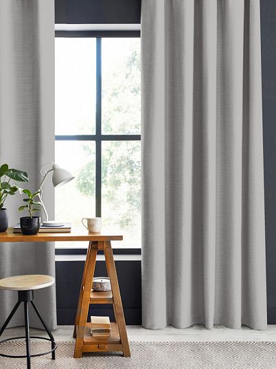 Комплект штор из канваса, серый, Унисон