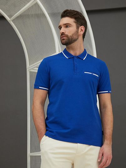 Футболка-поло "Sea Breeze", синий, BeGood