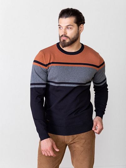 Джемпер, оранжевый/черный, BeGood