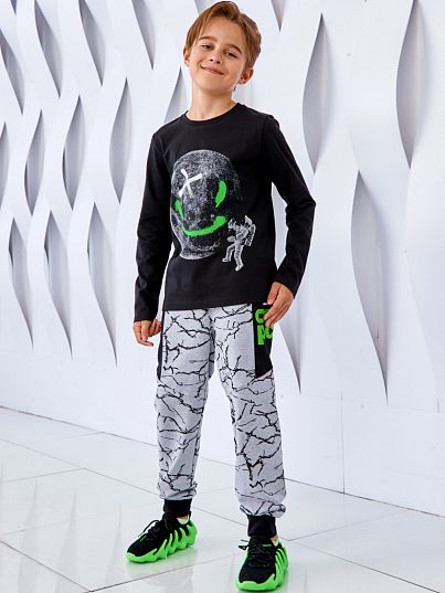 Брюки "MAKE CONTACT", серый меланж, Juno