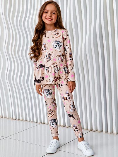 Лосины "FLUFFY FRIENDS", розовый, Juno