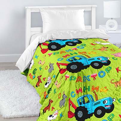 Покрывало стеганое "Синий трактор", Алфавит, Непоседа Покрывало стеганое "Синий трактор", Алфавит, Непоседа