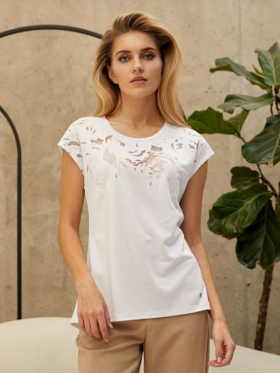 Футболка "Floral Shadow", белый, BeGood
