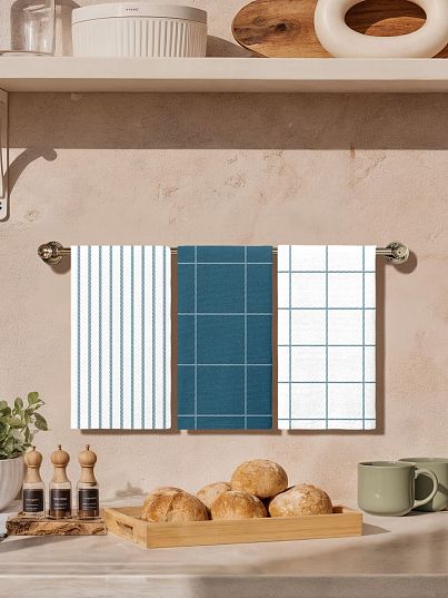 Комплект полотенец Унисон Синий минималистичный