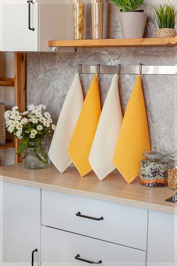 Комплект вафельных полотенец, Унисон