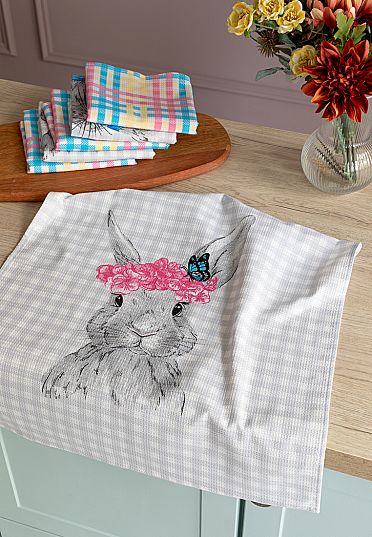 Комплект вафельных полотенец "Rabbit", 6 шт., Унисон