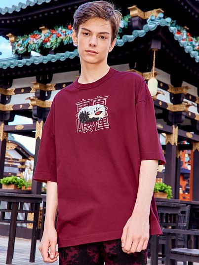 Футболка "TOKYO PUNK", бордовый, Crazy Getup