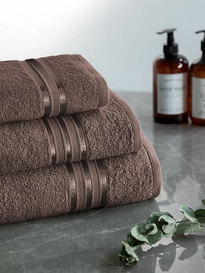 Комплект махровых полотенец "Элегант", мокко, Унисон