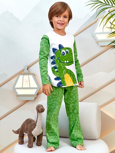 Пижама "Дино", зеленый, Juno