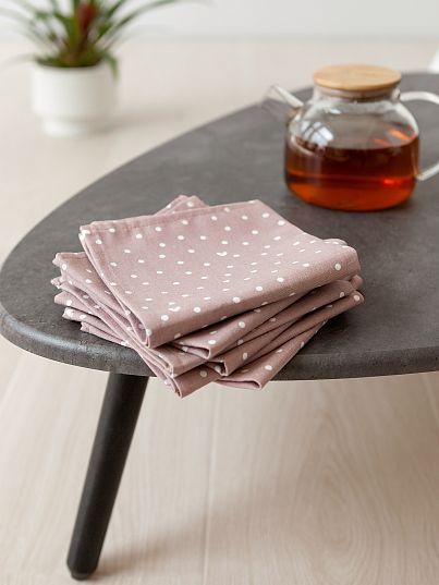 Комплект салфеток рогожка "Love", бежевый, Унисон