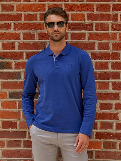 Лонгслив-поло "Human Nature", синий, BeGood