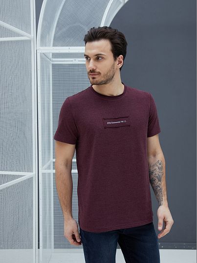 Футболка "ChillOut", бургунди меланж, BeGood