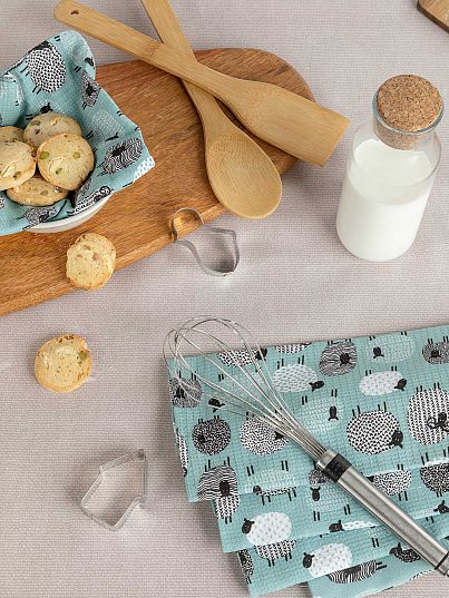 Комплект вафельных полотенец "Black Sheep", Унисон