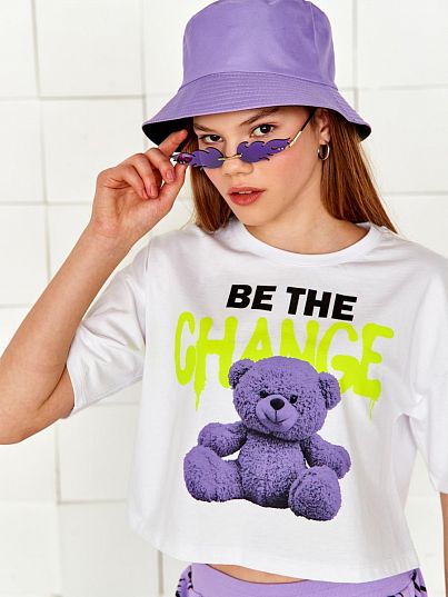 Футболка "Soft lines", белый, Crazy Getup