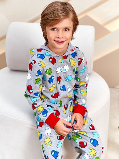 Пижама Sleepwear Boys Серый меланж Амонг, Juno