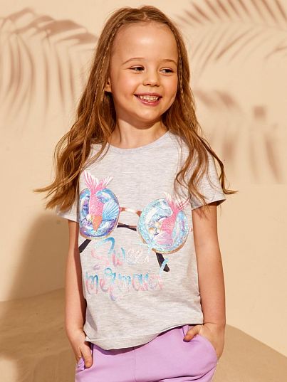 Футболка "MERMAID", серый меланж, Juno