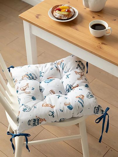 Подушка на стул с тафтингом "Зайчики", Mia Cara