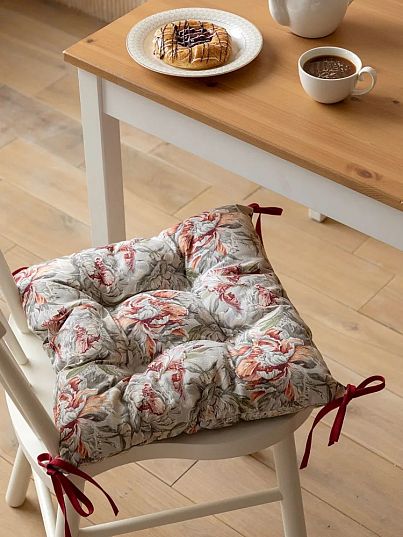 Подушка на стул квадратная "Душистый пион", Mia Cara