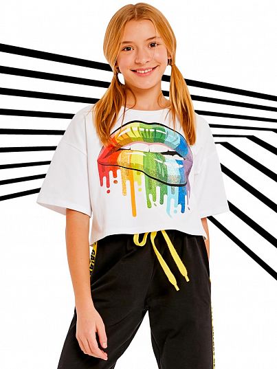 Футболка "Galaxy spill", белый, Crazy Getup