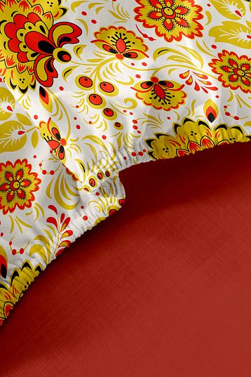 Простыня на резинке Унисон Хохлома