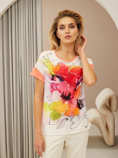 Туника Floral Shadow Папайя, BeGood