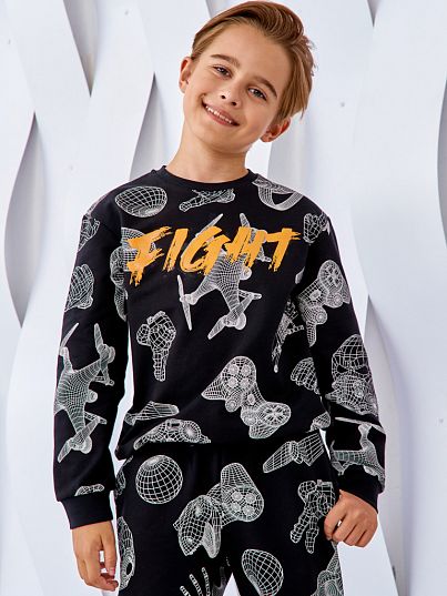 Свитшот "CYBER BRO", черный, Juno Свитшот "CYBER BRO", черный, Juno