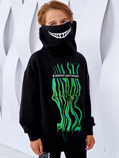 Худи с капюшоном на молнии "MAKE CONTACT", черный, Juno Худи с капюшоном на молнии "MAKE CONTACT", черный, Juno