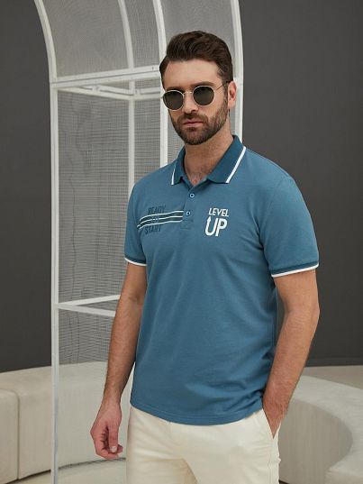 Футболка-поло "Sea Breeze", серая мята, BeGood