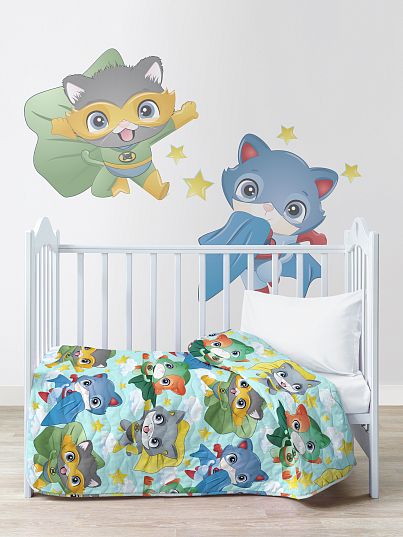 Покрывало стеганое "Котята-супергерои", Juno Покрывало стеганое "Котята-супергерои", Juno