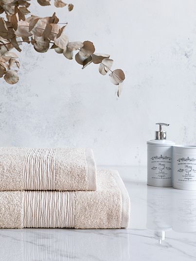 Комплект махровых полотенец "Carlton", бежевый, Унисон