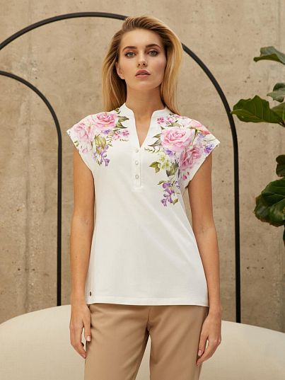 Футболка "Floral Shadow", белый, BeGood