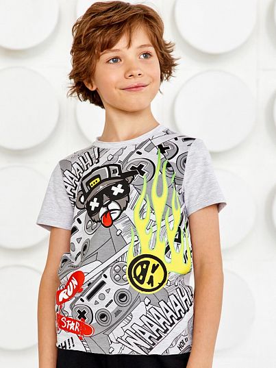 Футболка "GAME BOY", серый меланж, Juno