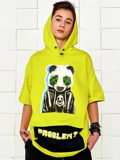 Худи-футболка с капюшоном MAD GAME Лайм, Juno Худи-футболка с капюшоном MAD GAME Лайм, Juno