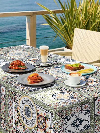 Скатерть рогожка "Азулежу", Mia Cara